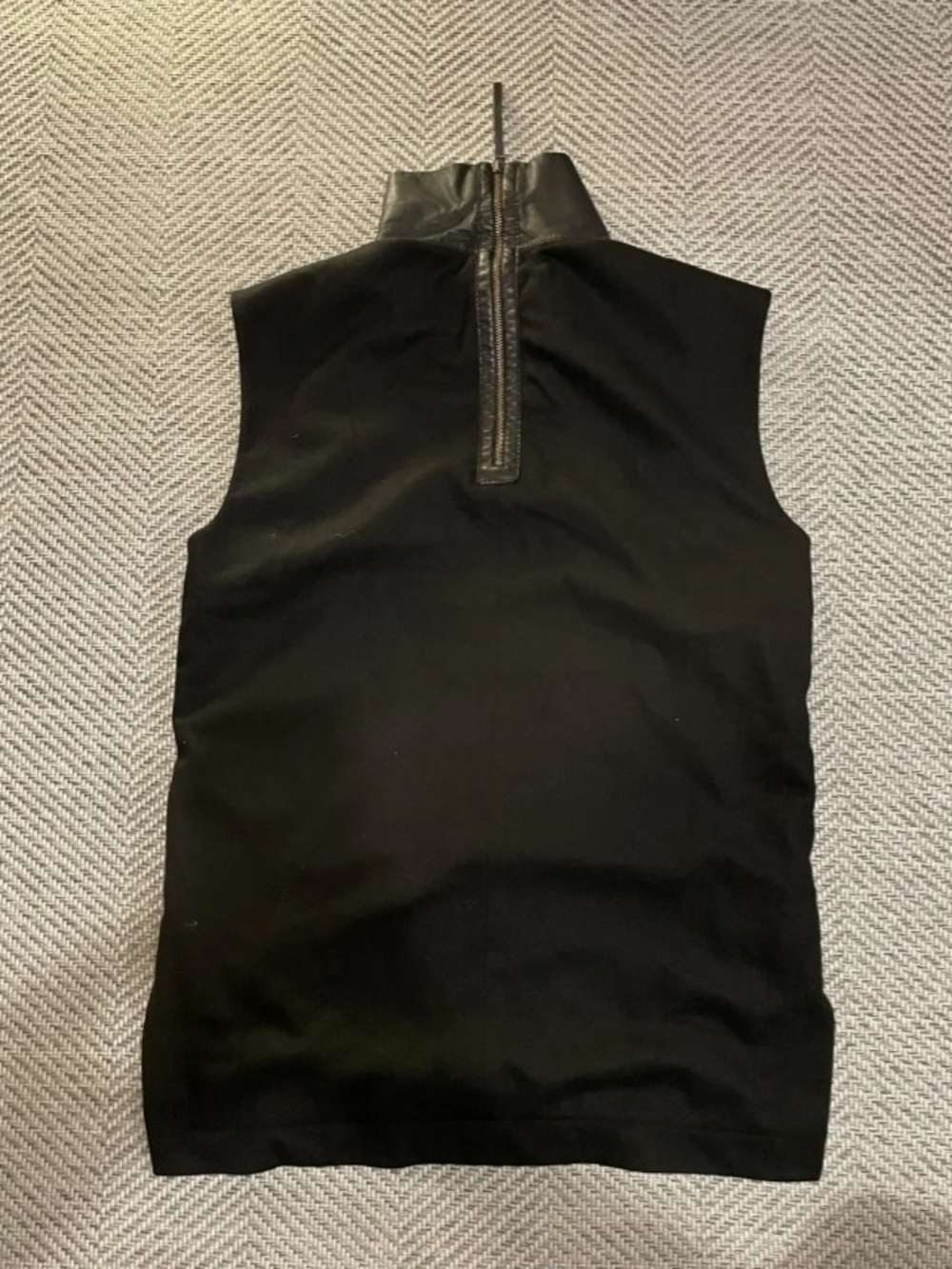 Helmut Lang Black Mixed-Media Sleeveless Top